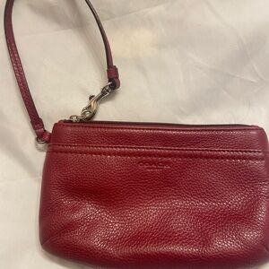 Coach Red Leather Wristlet